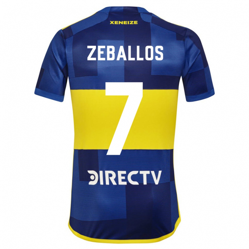 Enfant Maillot Exequiel Zeballos #7 Bleu Foncé Jaune Tenues Domicile 2023/24 T-Shirt Suisse