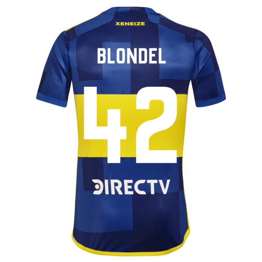 Kinder Lucas Blondel #42 Dunkelblau Gelb Heimtrikot Trikot 2023/24 T-Shirt Schweiz