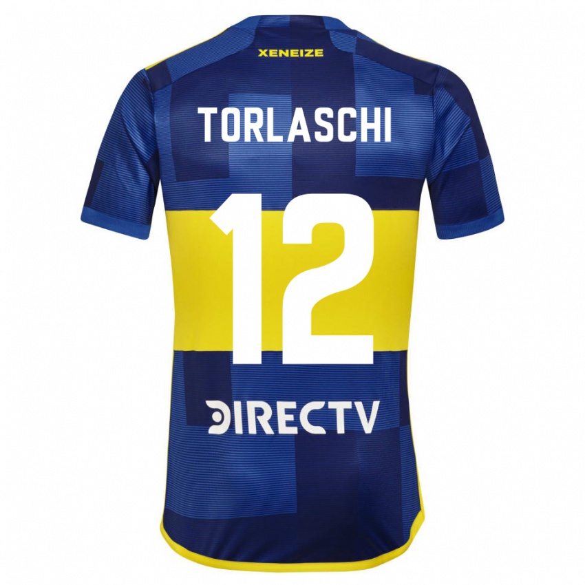 Kinder Lucas Torlaschi #12 Dunkelblau Gelb Heimtrikot Trikot 2023/24 T-Shirt Schweiz
