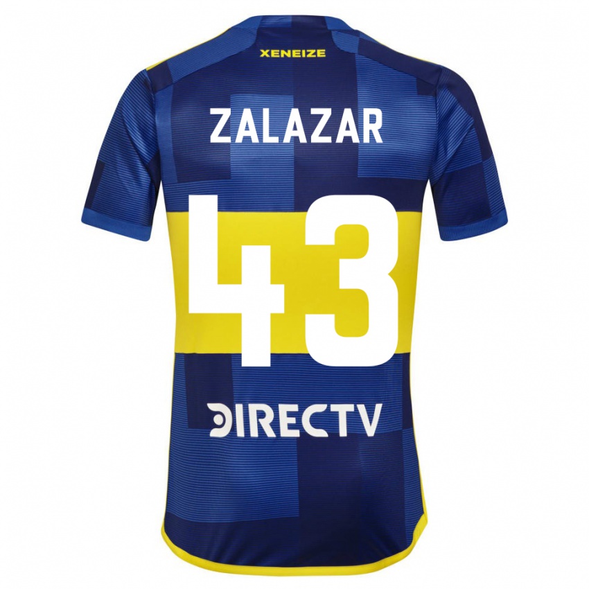 Enfant Maillot Maximiliano Zalazar #43 Bleu Foncé Jaune Tenues Domicile 2023/24 T-Shirt Suisse
