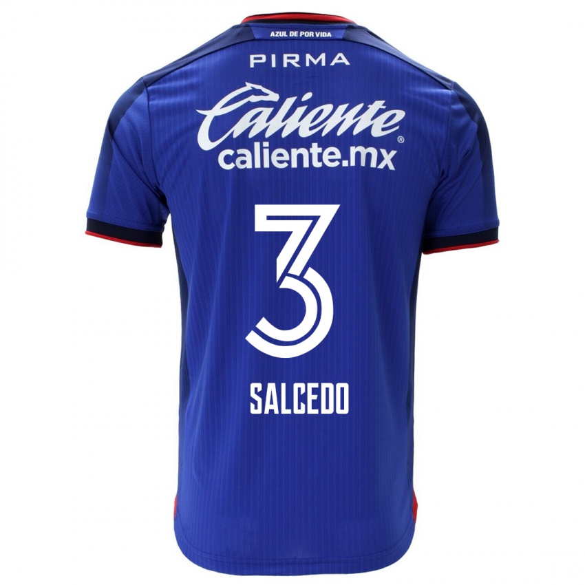 Enfant Maillot Carlos Salcedo #3 Bleu Tenues Domicile 2023/24 T-Shirt Suisse