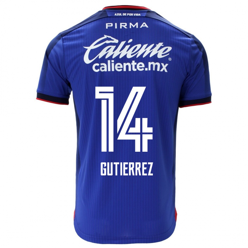 Kinder Alexis Gutierrez #14 Blau Heimtrikot Trikot 2023/24 T-Shirt Schweiz