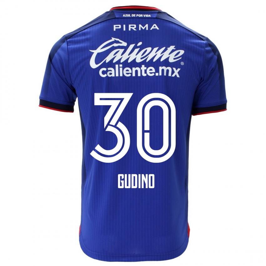 Enfant Maillot Andres Gudino #30 Bleu Tenues Domicile 2023/24 T-Shirt Suisse