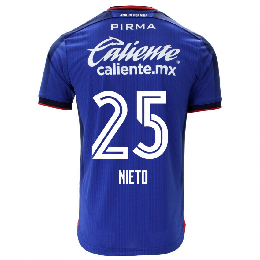 Enfant Maillot Natsidieli Nieto #25 Bleu Tenues Domicile 2023/24 T-Shirt Suisse