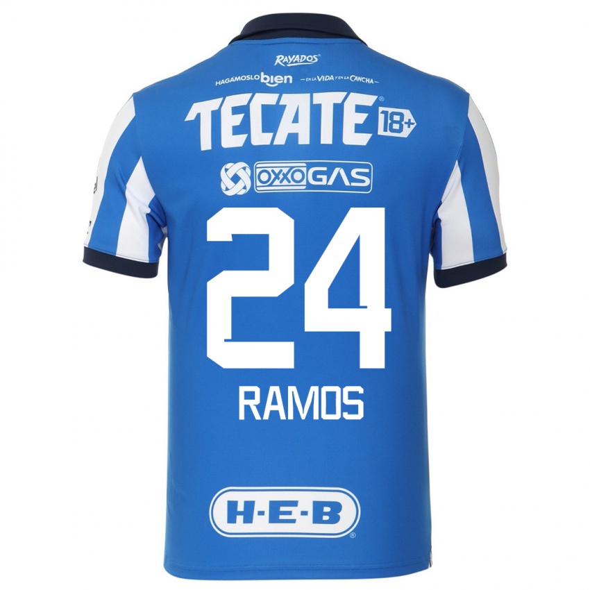 Enfant Maillot César Ramos #24 Bleu Blanc Tenues Domicile 2023/24 T-Shirt Suisse