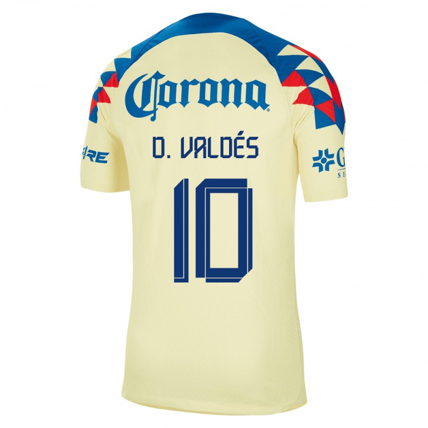 Enfant Maillot Diego Valdés #10 Jaune Tenues Domicile 2023/24 T-Shirt Suisse