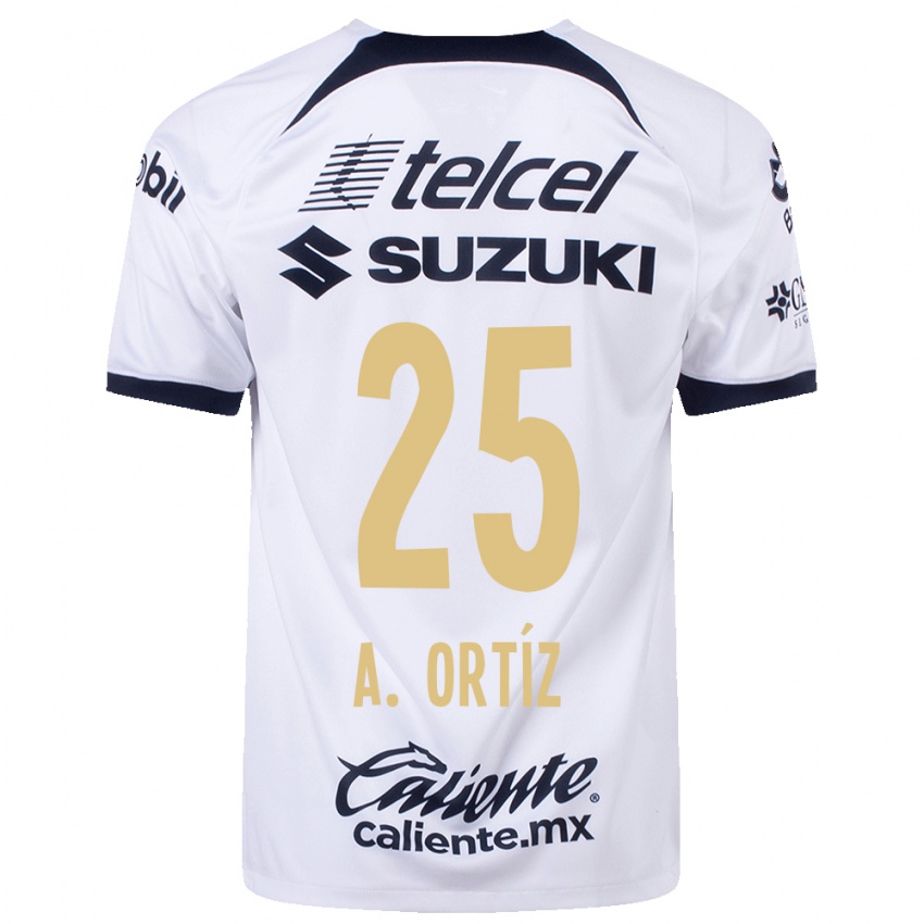 Enfant Maillot Arturo Ortiz #25 Blanc Tenues Domicile 2023/24 T-Shirt Suisse