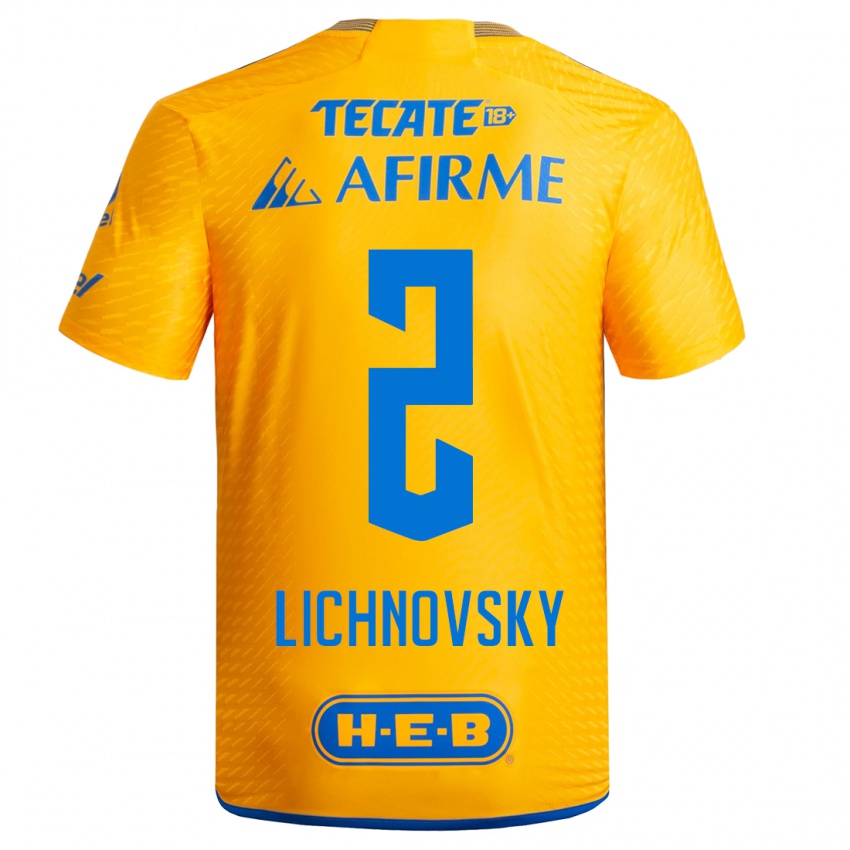 Kinder Igor Lichnovsky #2 Gelb Heimtrikot Trikot 2023/24 T-Shirt Schweiz
