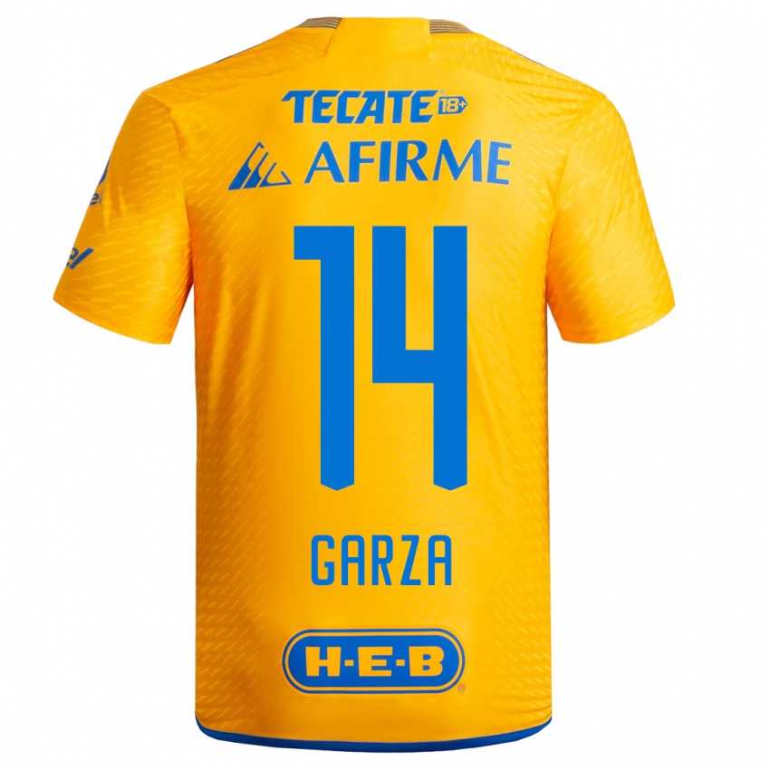 Kinder Jesús Garza #14 Gelb Heimtrikot Trikot 2023/24 T-Shirt Schweiz