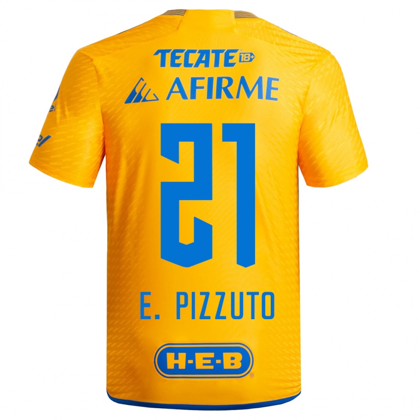 Kinder Eugenio Pizzuto #21 Gelb Heimtrikot Trikot 2023/24 T-Shirt Schweiz