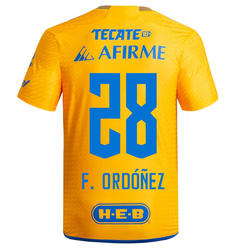 Kinder Fernando Ordóñez #28 Gelb Heimtrikot Trikot 2023/24 T-Shirt Schweiz