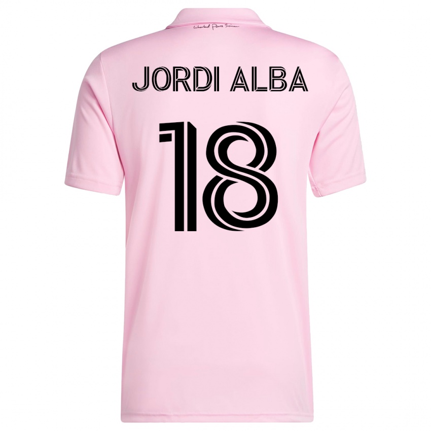 Kinder Jordi Alba #18 Rosa Heimtrikot Trikot 2023/24 T-Shirt Schweiz