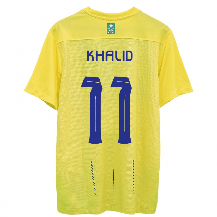 Enfant Maillot Khalid Al-Ghannam #11 Jaune Tenues Domicile 2023/24 T-Shirt Suisse