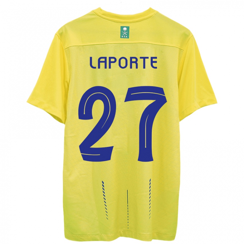 Enfant Maillot Aymeric Laporte #27 Jaune Tenues Domicile 2023/24 T-Shirt Suisse