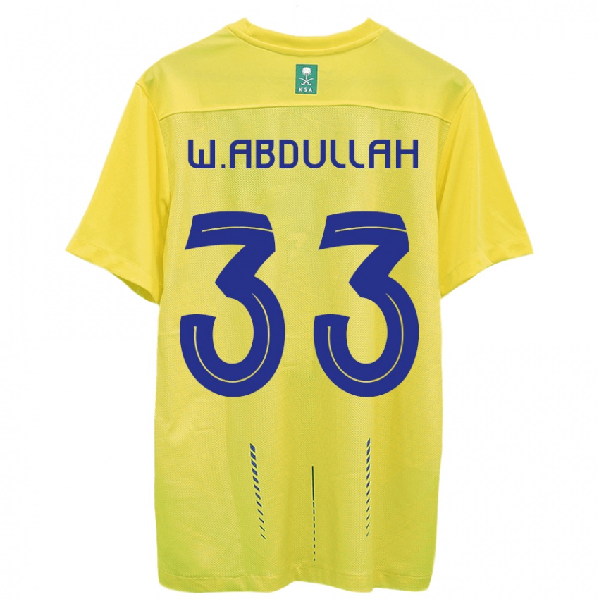 Enfant Maillot Waleed Abdullah #33 Jaune Tenues Domicile 2023/24 T-Shirt Suisse