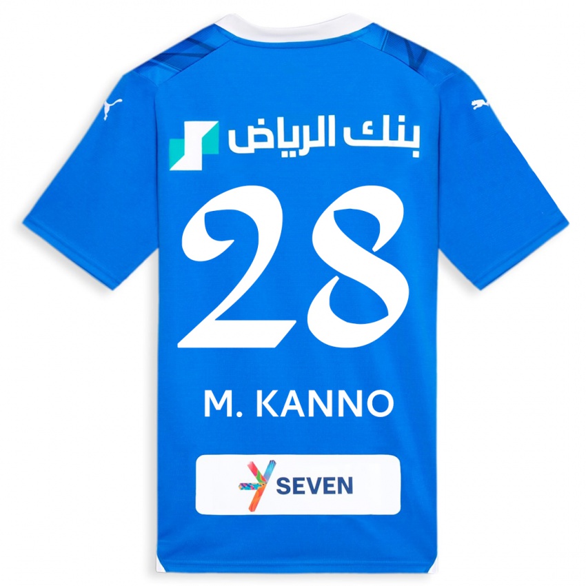 Enfant Maillot Mohamed Kanno #28 Bleu Tenues Domicile 2023/24 T-Shirt Suisse