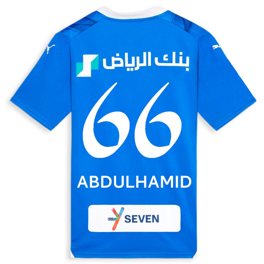 Enfant Maillot Saud Abdulhamid #66 Bleu Tenues Domicile 2023/24 T-Shirt Suisse
