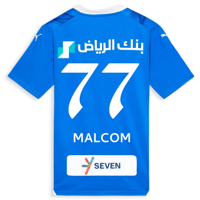 Enfant Maillot Malcom #77 Bleu Tenues Domicile 2023/24 T-Shirt Suisse