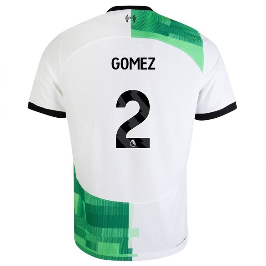 Enfant Maillot Joe Gomez #2 Blanc Vert Tenues Extérieur 2023/24 T-Shirt Suisse