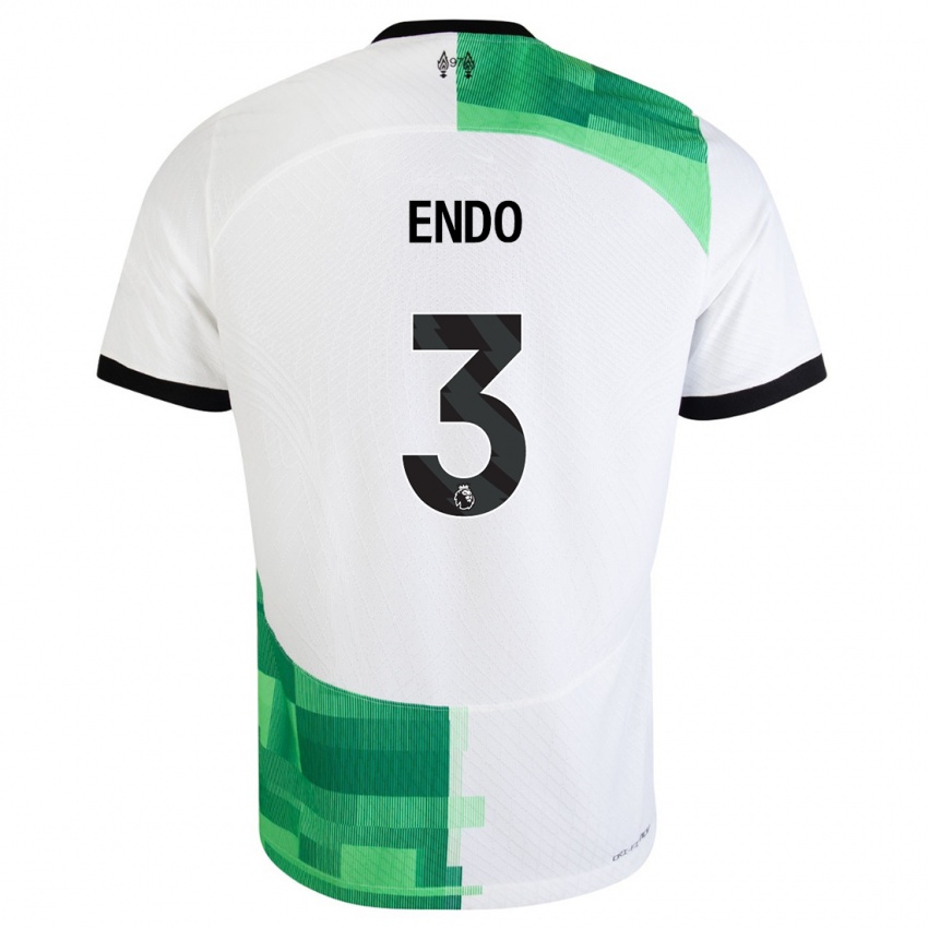 Enfant Maillot Wataru Endo #3 Blanc Vert Tenues Extérieur 2023/24 T-Shirt Suisse