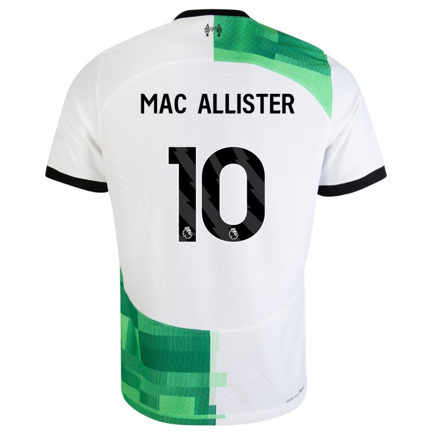 Kinder Alexis Mac Allister #10 Weiß Grün Auswärtstrikot Trikot 2023/24 T-Shirt Schweiz