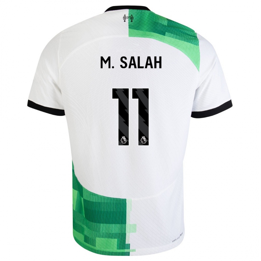 Kinder Mohamed Salah #11 Weiß Grün Auswärtstrikot Trikot 2023/24 T-Shirt Schweiz