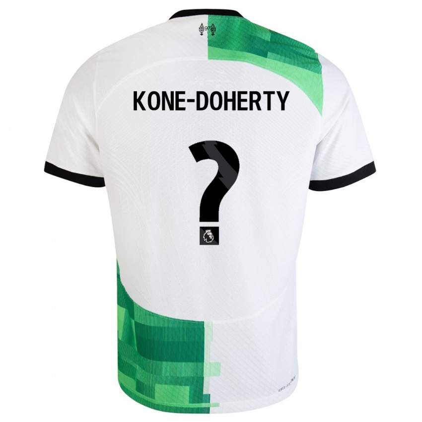 Enfant Maillot Trent Kone-Doherty #0 Blanc Vert Tenues Extérieur 2023/24 T-Shirt Suisse