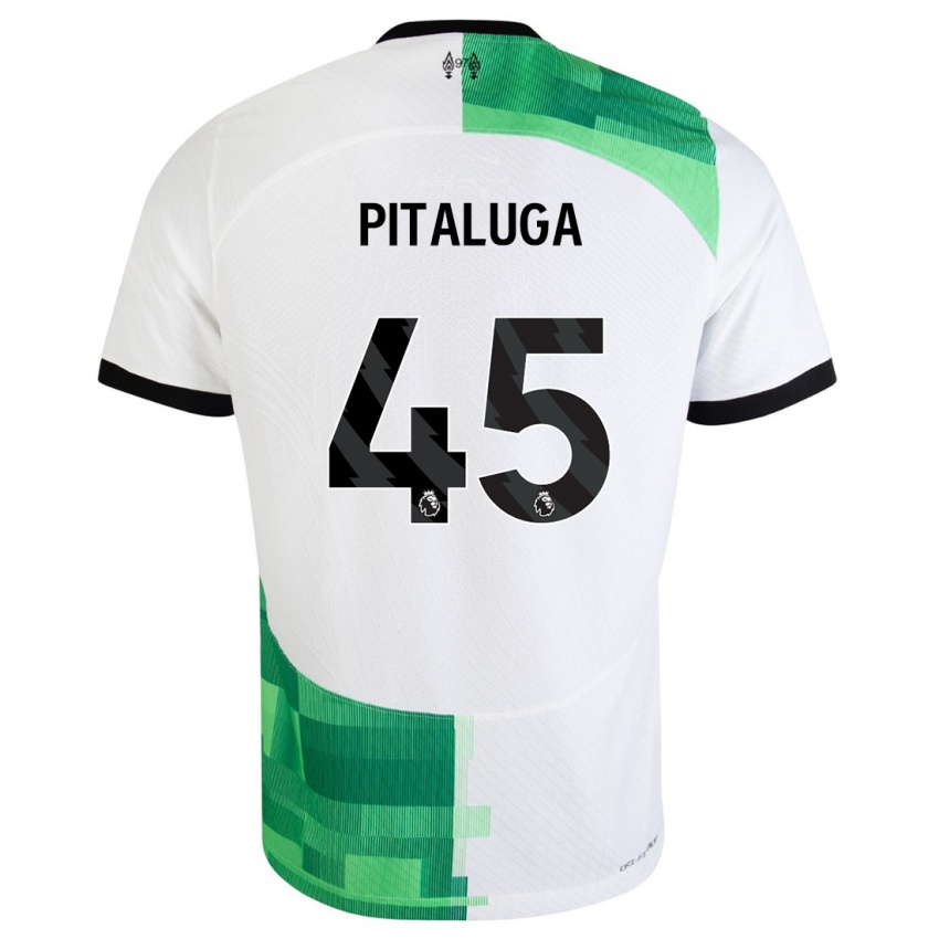 Kinder Marcelo Pitaluga #45 Weiß Grün Auswärtstrikot Trikot 2023/24 T-Shirt Schweiz