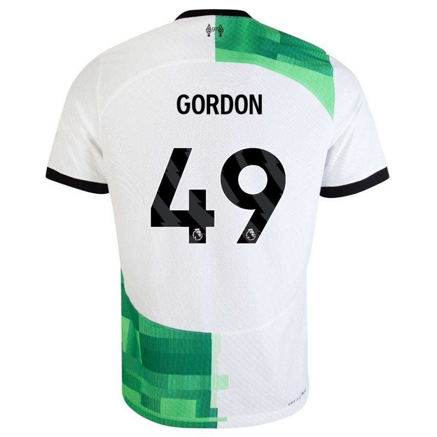 Kinder Kaide Gordon #49 Weiß Grün Auswärtstrikot Trikot 2023/24 T-Shirt Schweiz