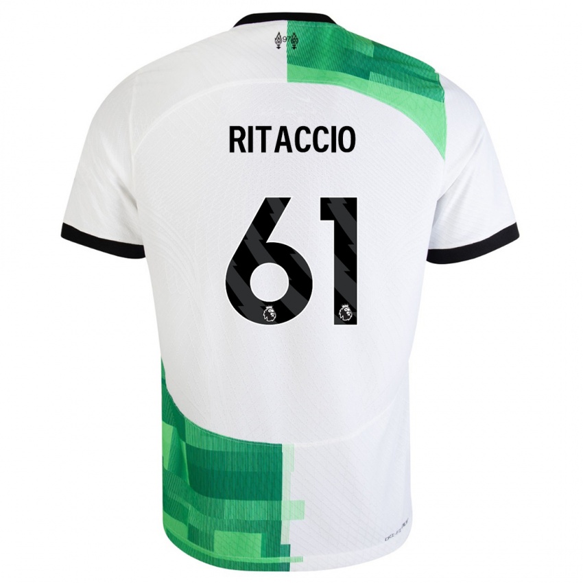 Kinder Matteo Ritaccio #61 Weiß Grün Auswärtstrikot Trikot 2023/24 T-Shirt Schweiz