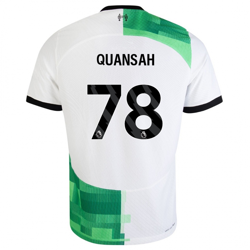 Kinder Jarell Quansah #78 Weiß Grün Auswärtstrikot Trikot 2023/24 T-Shirt Schweiz