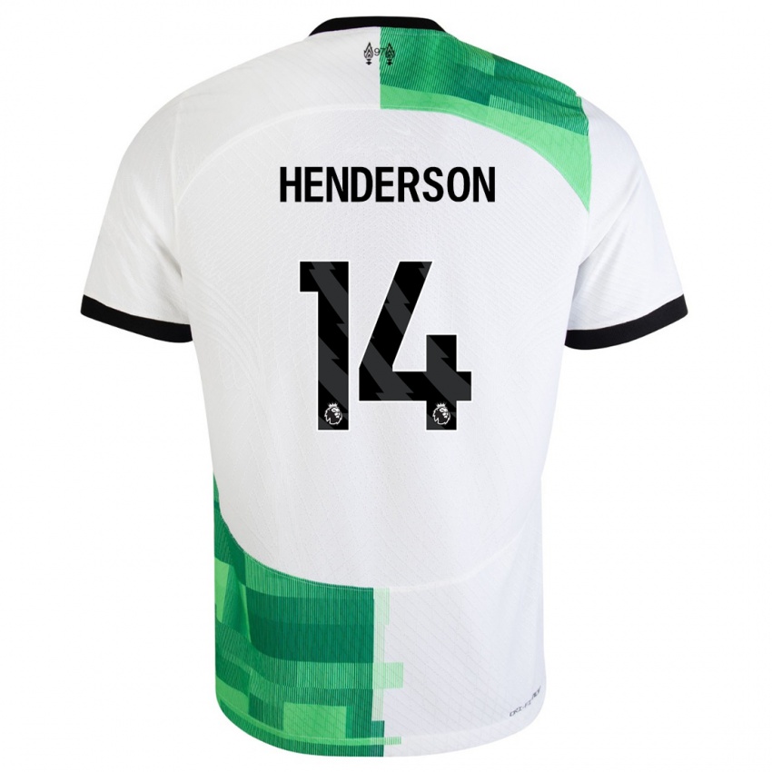 Enfant Maillot Henderson #14 Blanc Vert Tenues Extérieur 2023/24 T-Shirt Suisse