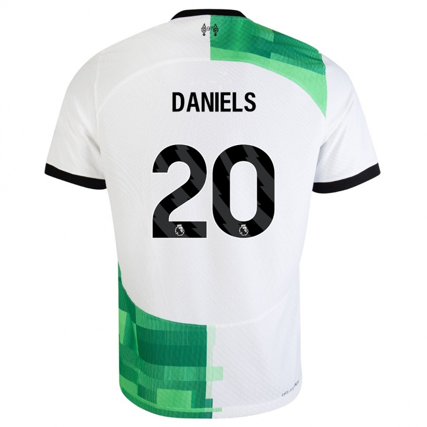 Enfant Maillot Yana Daniels #20 Blanc Vert Tenues Extérieur 2023/24 T-Shirt Suisse