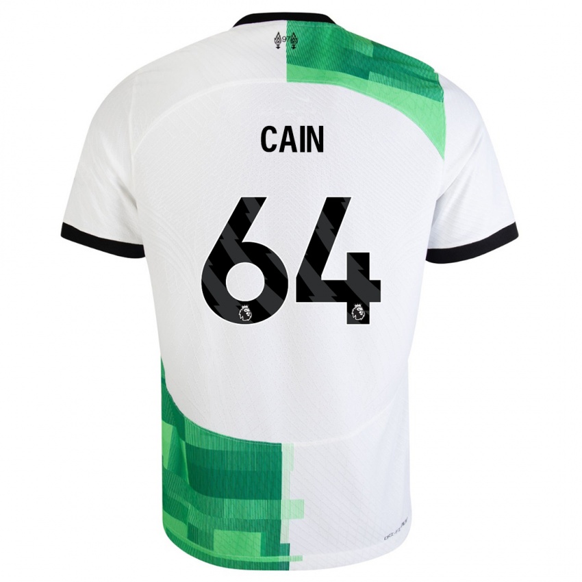 Enfant Maillot Jake Cain #64 Blanc Vert Tenues Extérieur 2023/24 T-Shirt Suisse