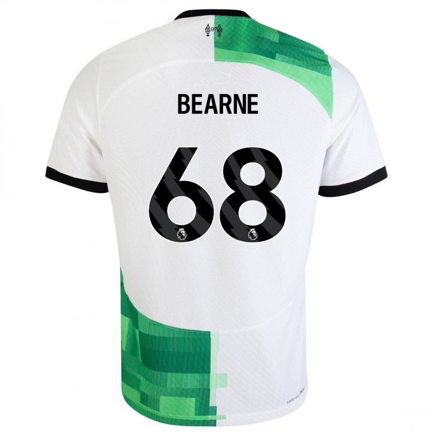 Enfant Maillot Jack Bearne #68 Blanc Vert Tenues Extérieur 2023/24 T-Shirt Suisse
