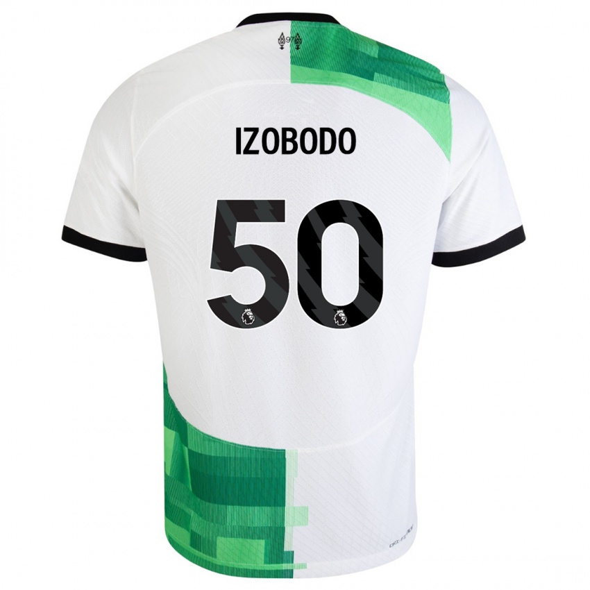 Enfant Maillot Elijah Izobodo John #50 Blanc Vert Tenues Extérieur 2023/24 T-Shirt Suisse