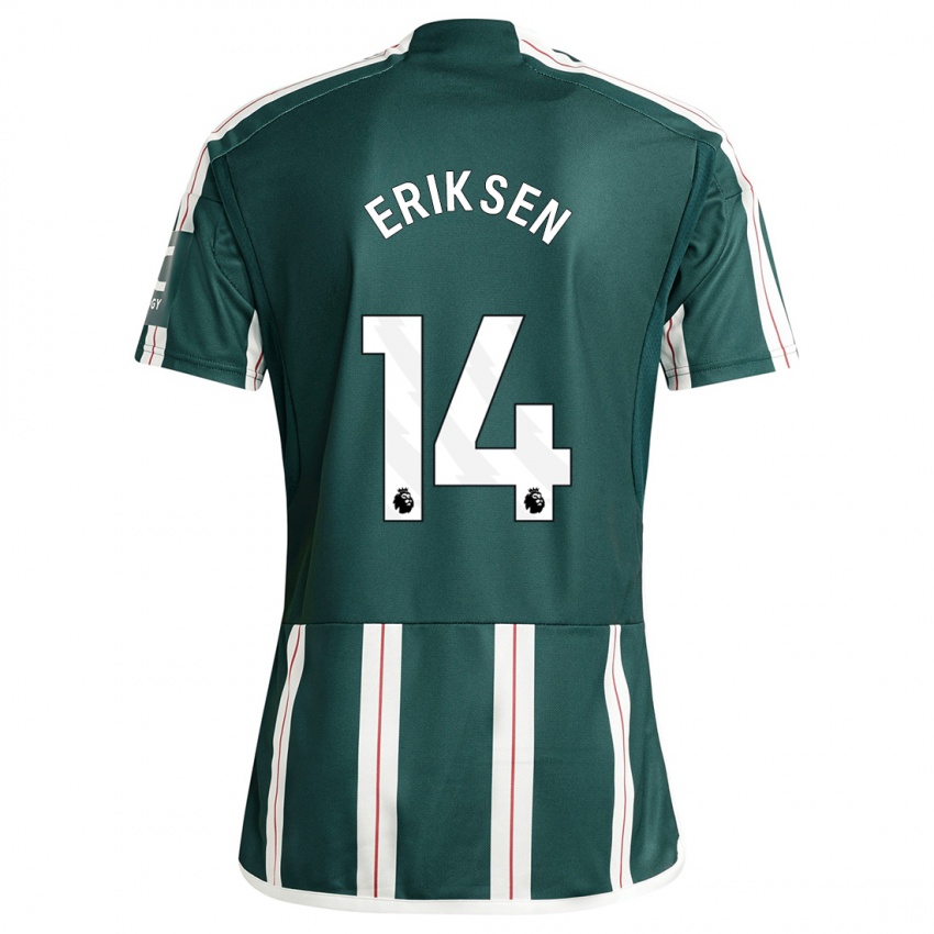 Enfant Maillot Christian Eriksen #14 Vert Foncé Tenues Extérieur 2023/24 T-Shirt Suisse