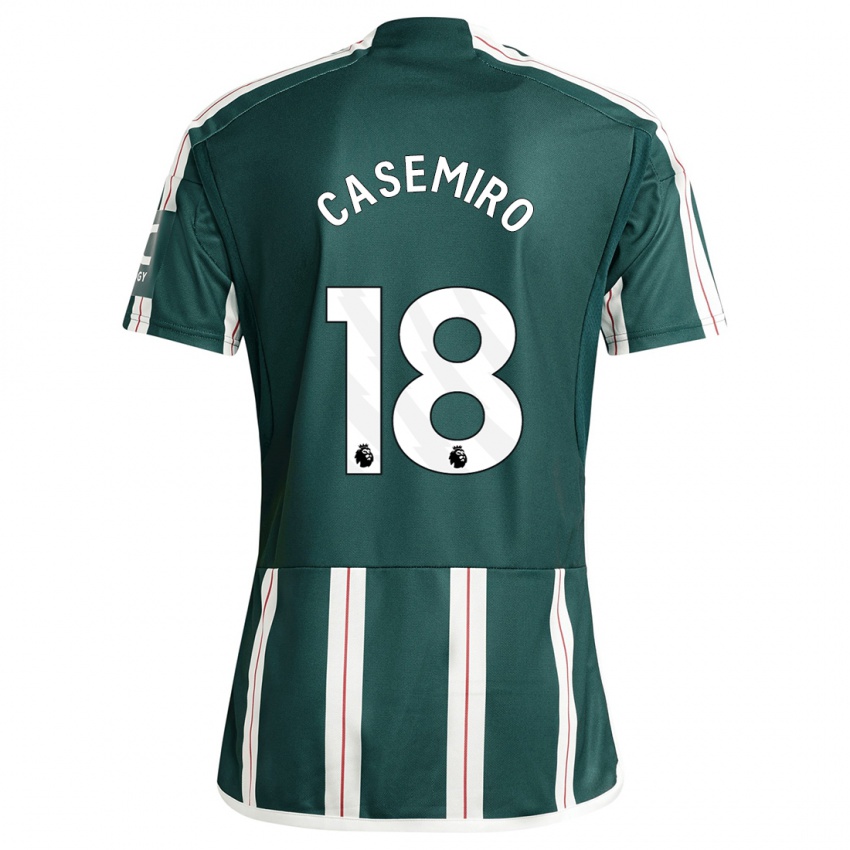 Enfant Maillot Casemiro #18 Vert Foncé Tenues Extérieur 2023/24 T-Shirt Suisse