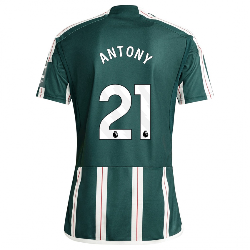 Enfant Maillot Antony #21 Vert Foncé Tenues Extérieur 2023/24 T-Shirt Suisse