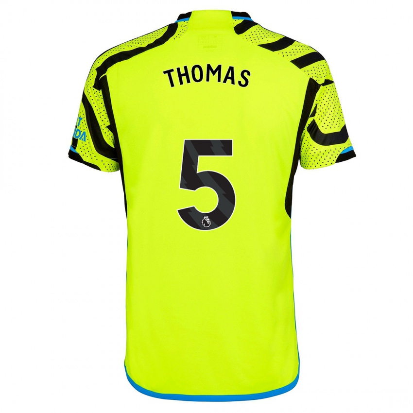 Kinder Thomas Partey #5 Gelb Auswärtstrikot Trikot 2023/24 T-Shirt Schweiz