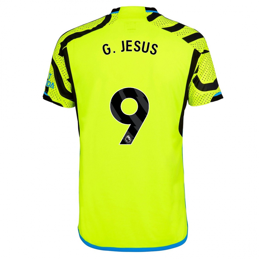 Kinder Gabriel Jesus #9 Gelb Auswärtstrikot Trikot 2023/24 T-Shirt Schweiz