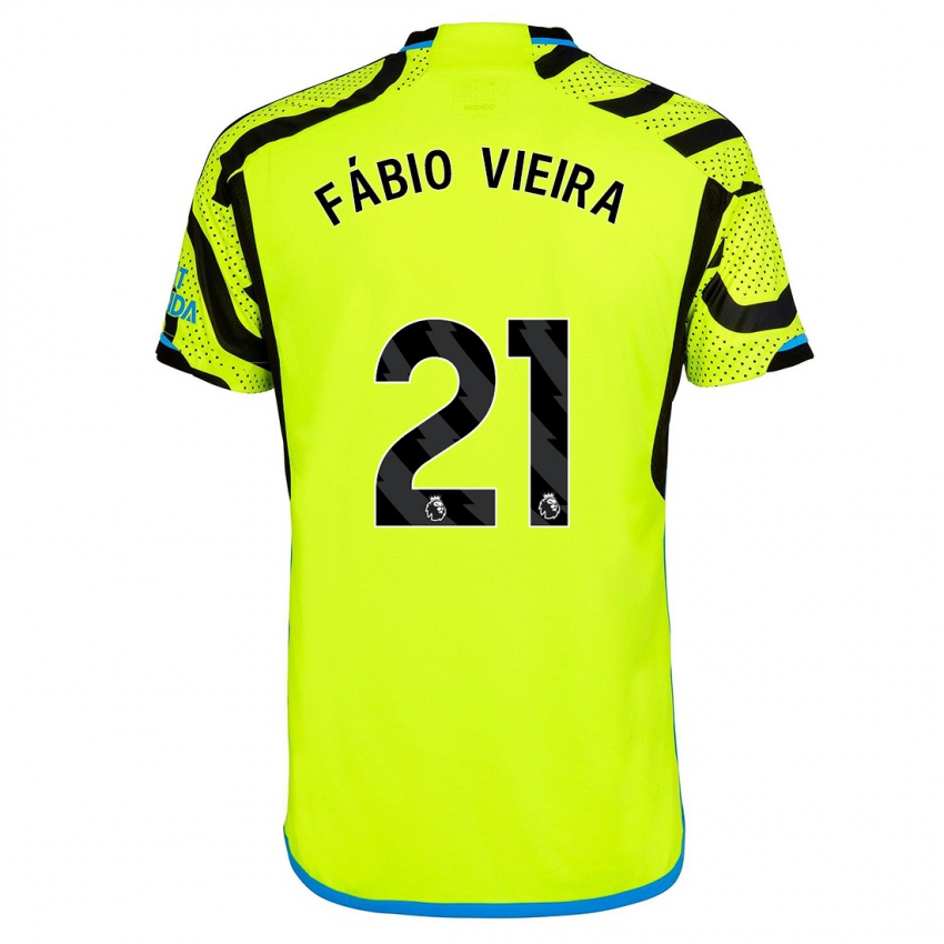 Kinder Fabio Vieira #21 Gelb Auswärtstrikot Trikot 2023/24 T-Shirt Schweiz