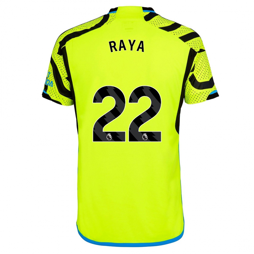 Kinder David Raya #22 Gelb Auswärtstrikot Trikot 2023/24 T-Shirt Schweiz