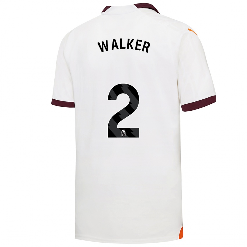 Kinder Kyle Walker #2 Weiß Auswärtstrikot Trikot 2023/24 T-Shirt Schweiz