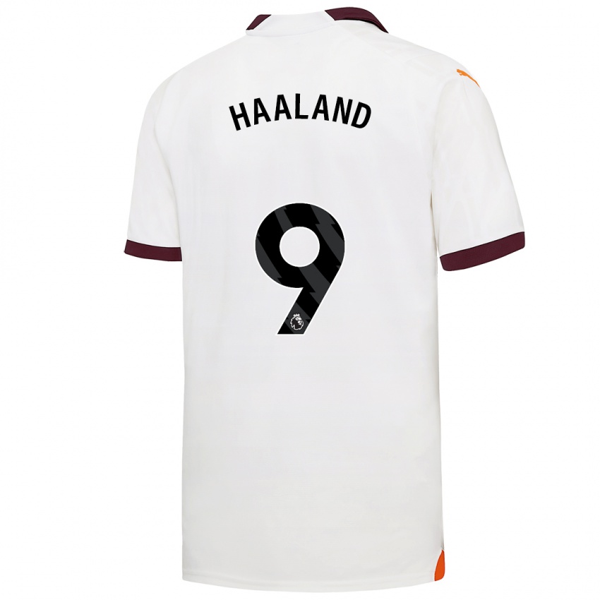 Enfant Maillot Erling Haaland #9 Blanc Tenues Extérieur 2023/24 T-Shirt Suisse