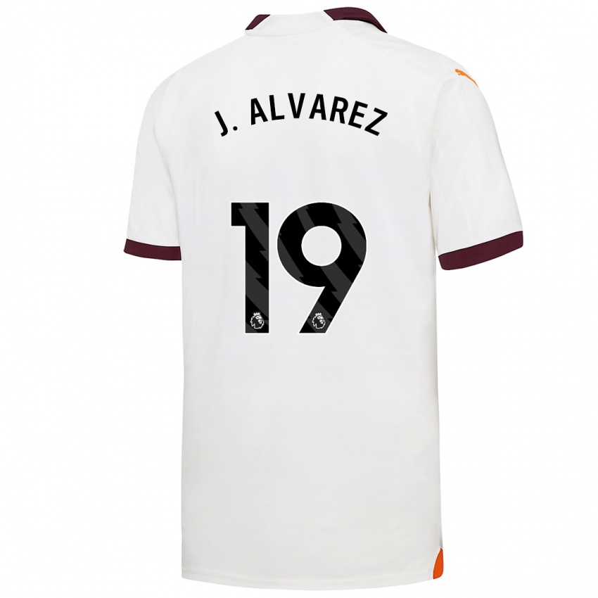 Kinder Julian Alvarez #19 Weiß Auswärtstrikot Trikot 2023/24 T-Shirt Schweiz