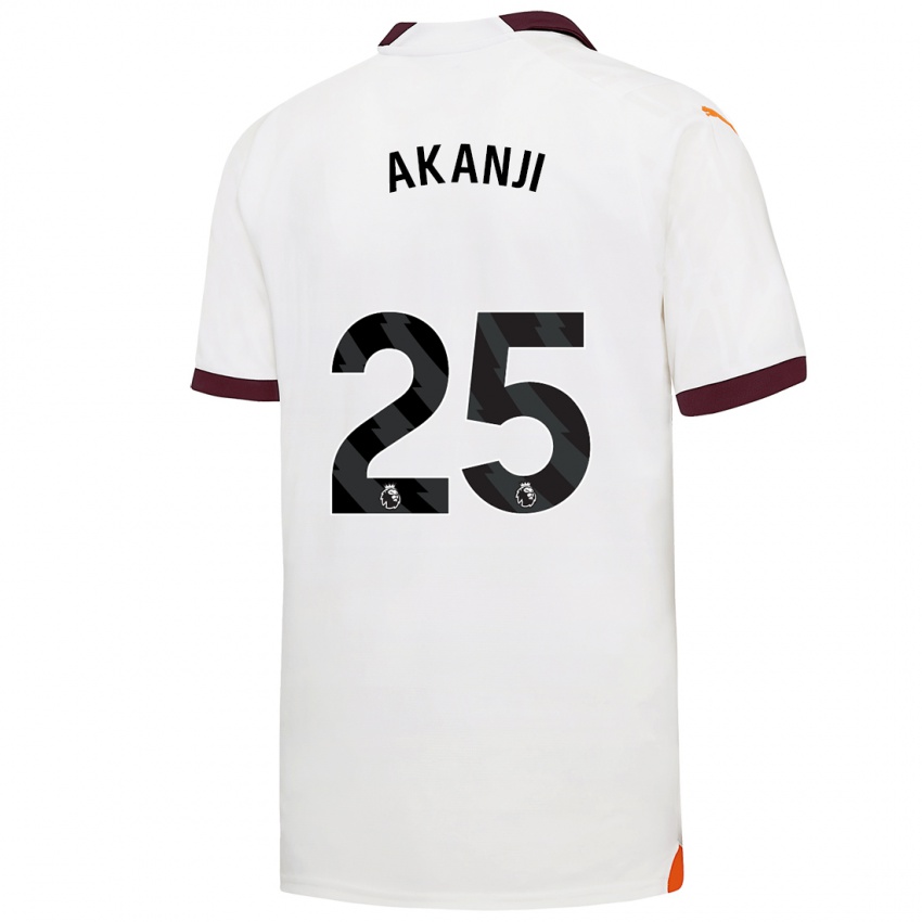 Kinder Manuel Akanji #25 Weiß Auswärtstrikot Trikot 2023/24 T-Shirt Schweiz