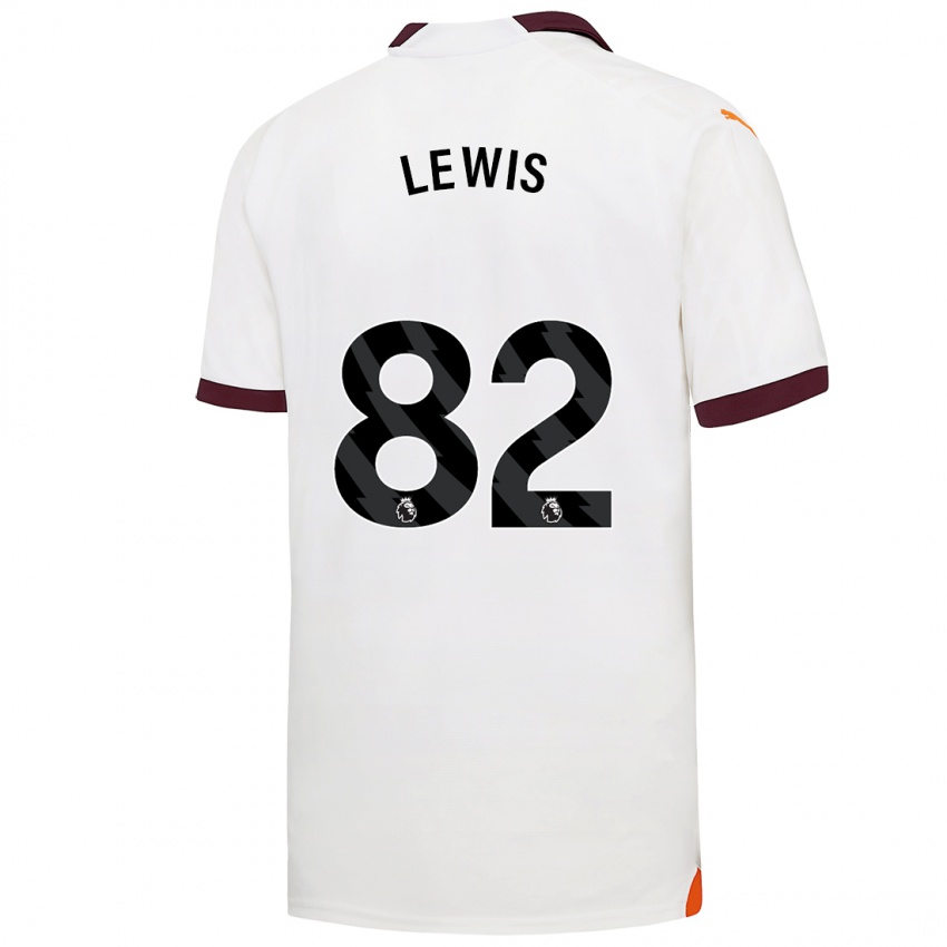 Enfant Maillot Rico Lewis #82 Blanc Tenues Extérieur 2023/24 T-Shirt Suisse