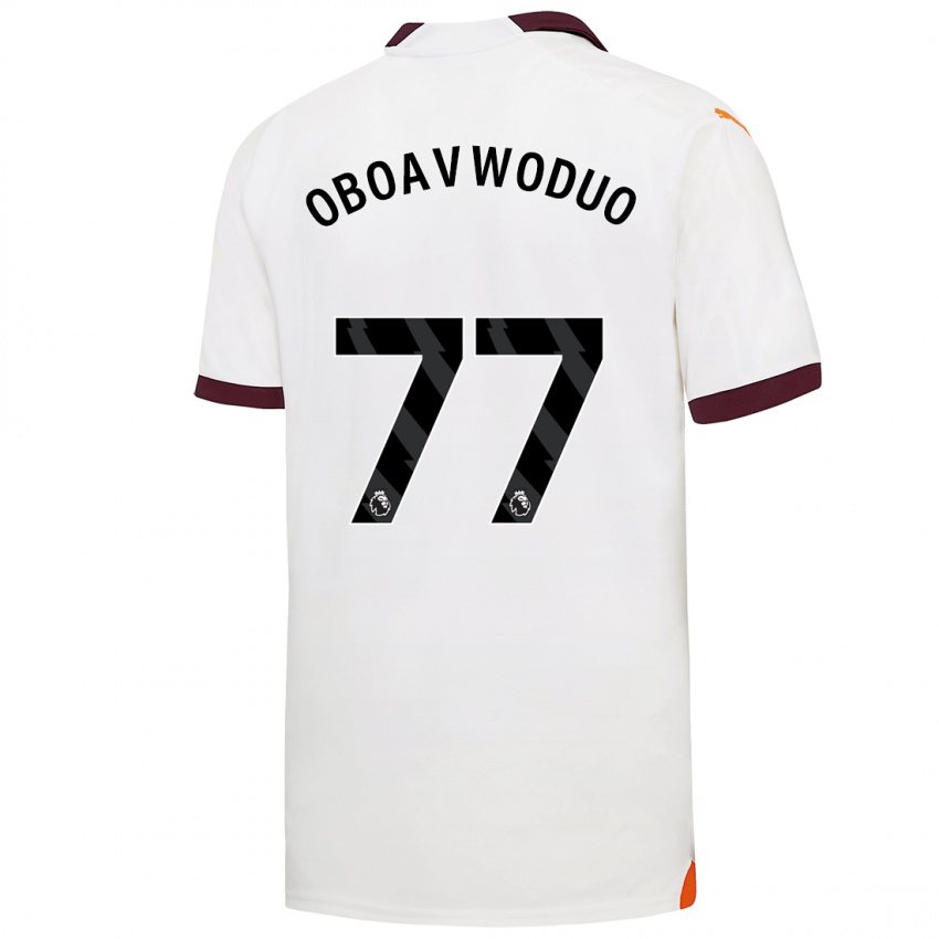 Kinder Justin Oboavwoduo #77 Weiß Auswärtstrikot Trikot 2023/24 T-Shirt Schweiz