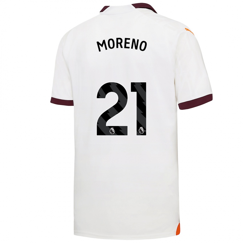 Kinder Marlos Moreno #21 Weiß Auswärtstrikot Trikot 2023/24 T-Shirt Schweiz